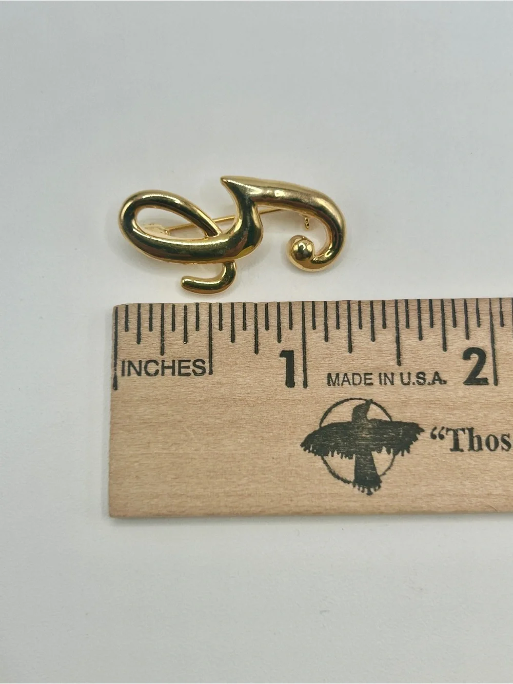 Vintage Gold Letter 'G' Initial Pin Brooch - Women's Accessory